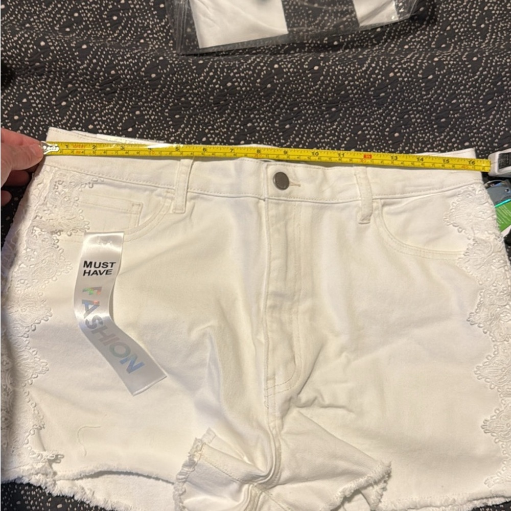 Women's White Shorts - Picture 8 of 9